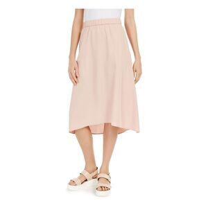 EILEEN FISHER Womens Pink Midi Hi-Lo Skirt L